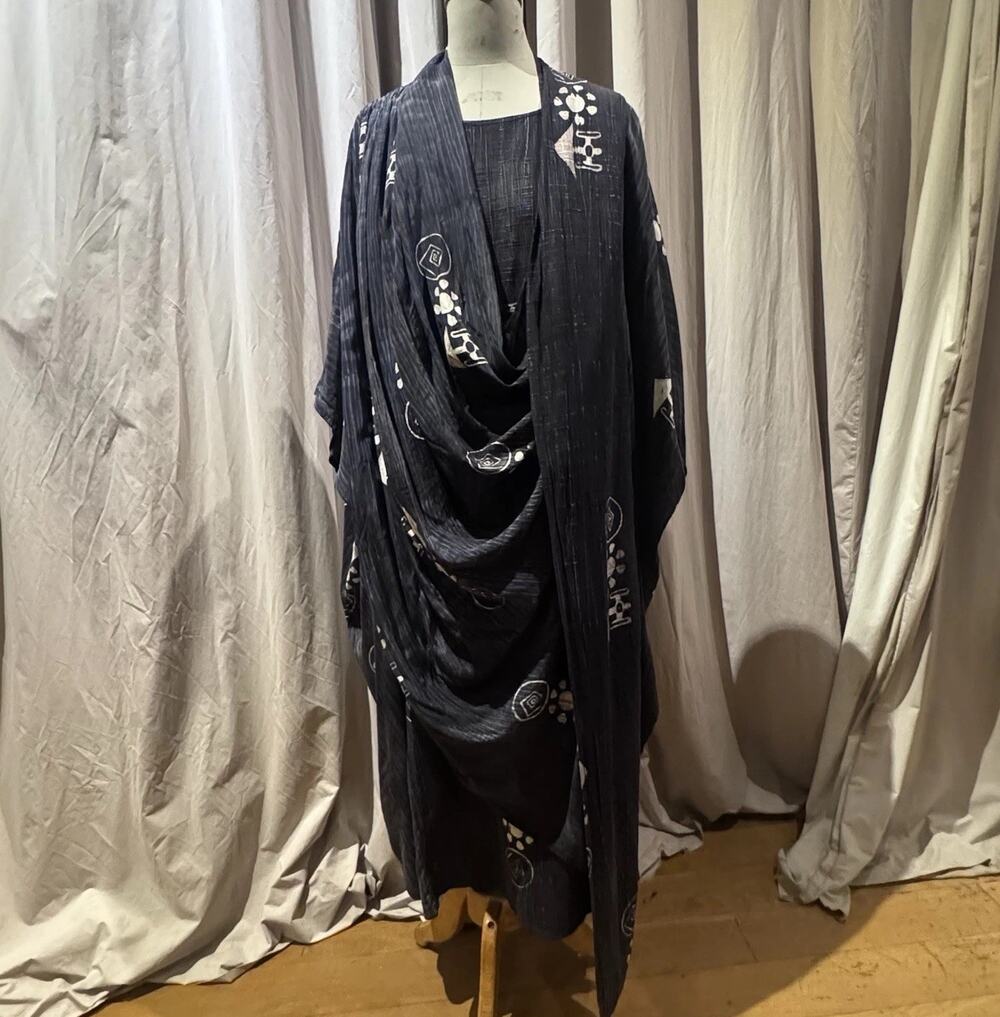 Unworn 80s Sample Kusnadi Lagenlook Unisex Draped Caftan O/S Pit To Pit 48”